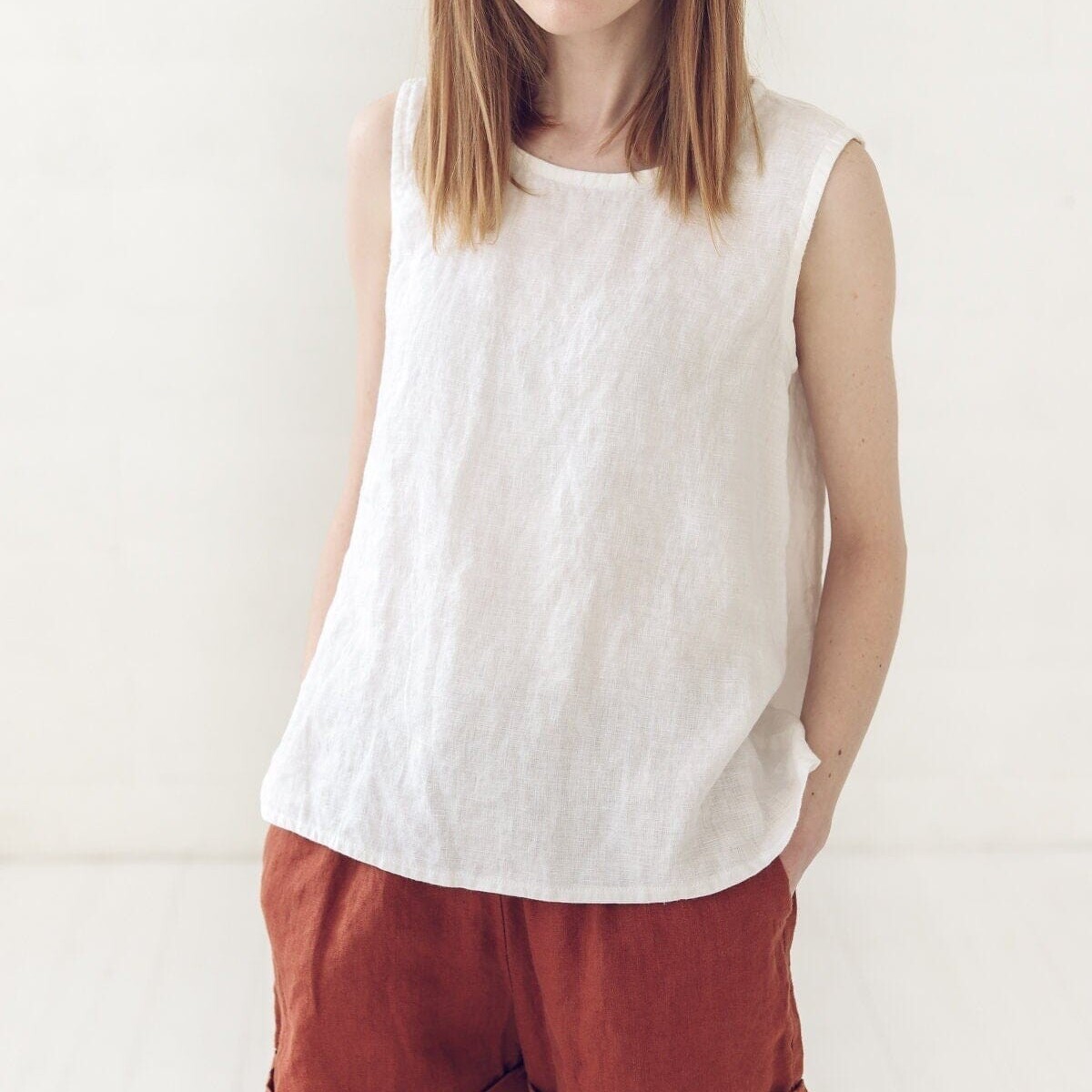 Swing Linen Tank Top by Old Linen Mill.