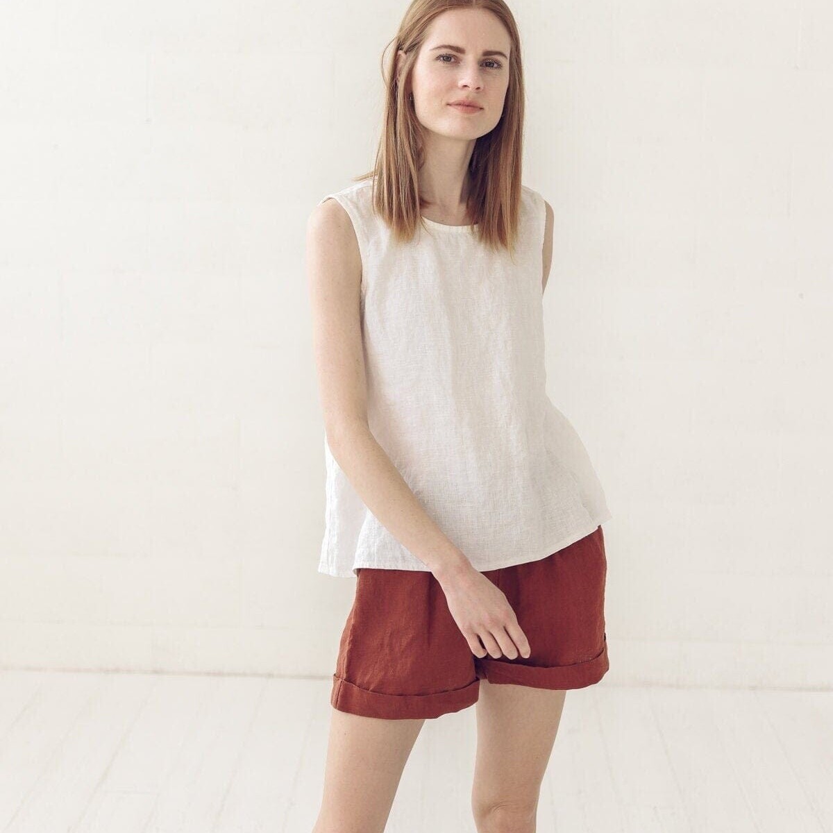 Swing Linen Tank Top by Old Linen Mill.