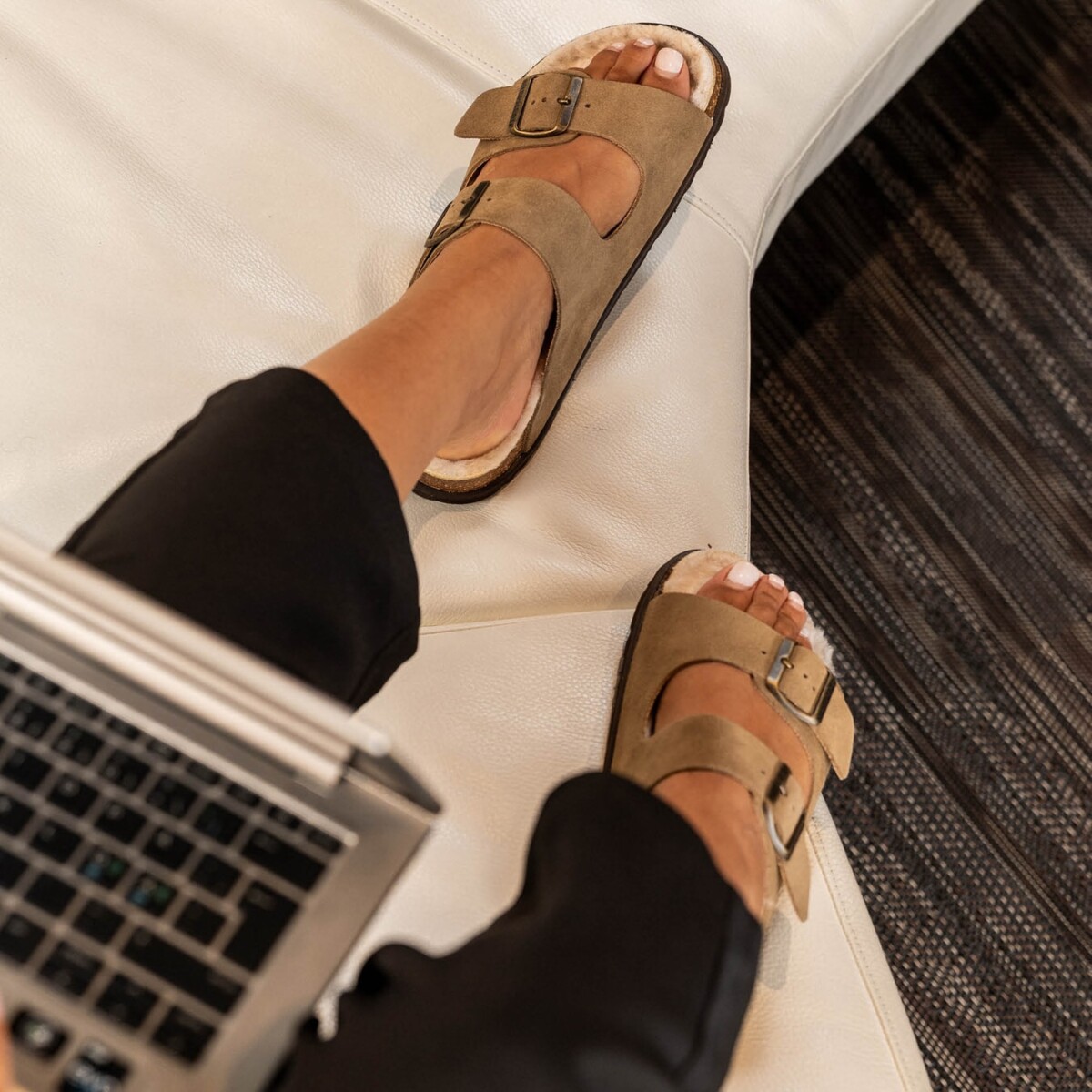 Bilbao Sandals - Taupe Suede by Shepherd of Sweden.
