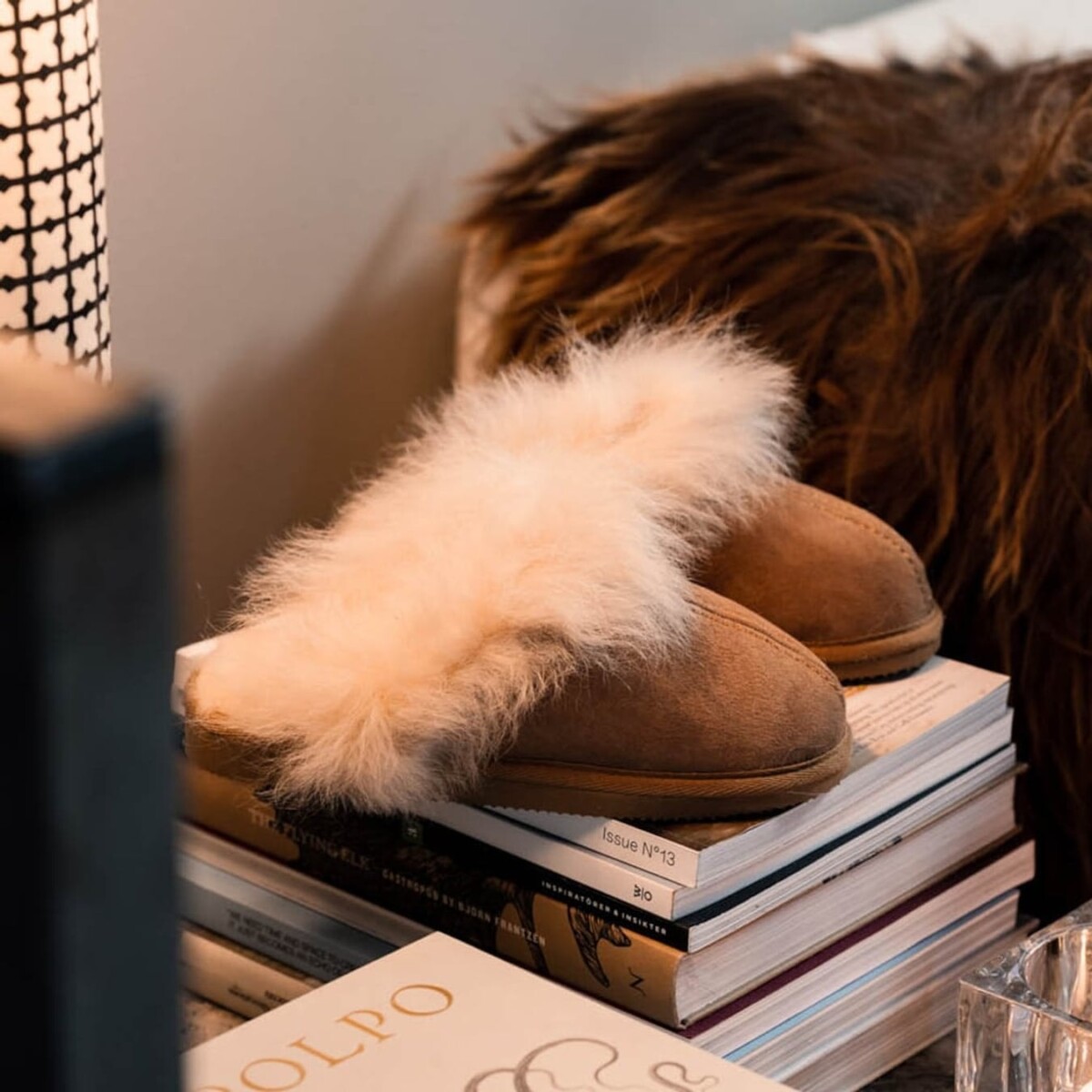 Evelina Slippers - Chestnut by Shepherd of Sweden.