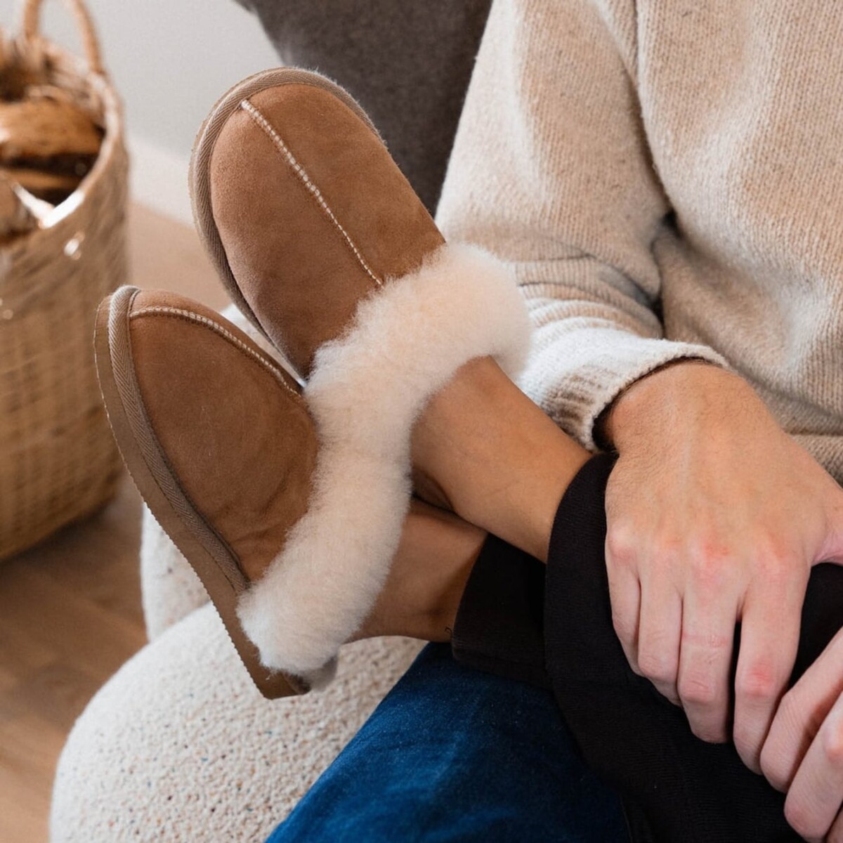 Jessica Slippers - Chestnut by Shepherd of Sweden.