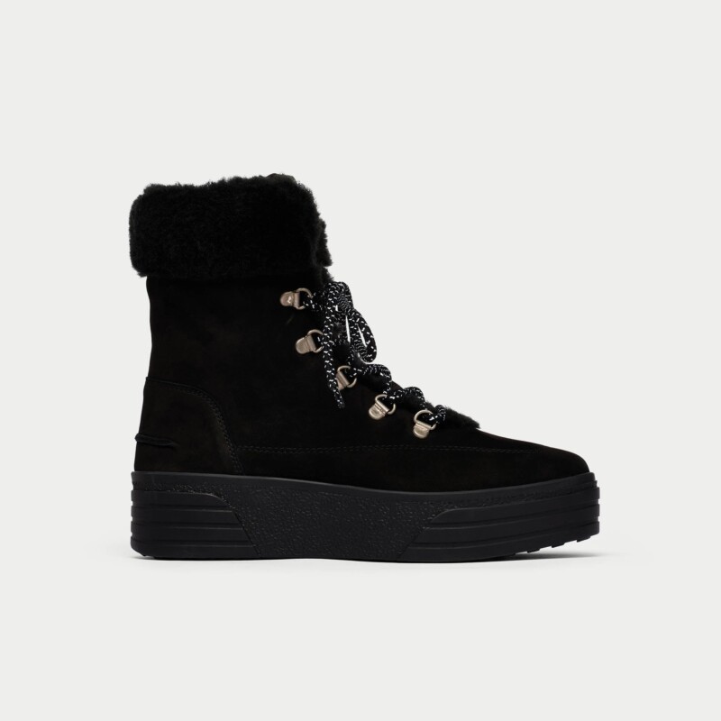 Abbie - Black Nubuck Leather Boots by Calla Shoes.