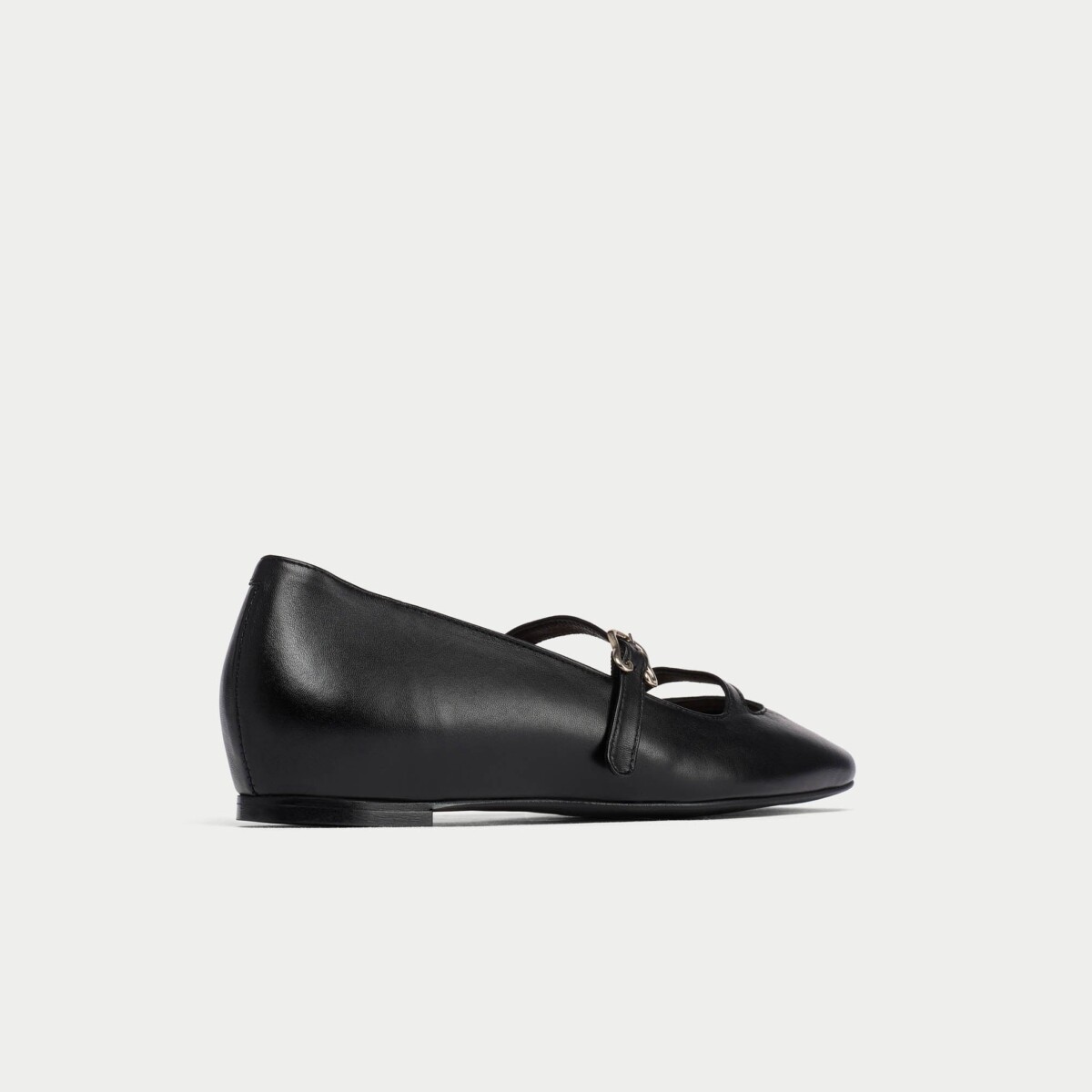 Alexa - Black Leather Ballerinas by Calla Shoes.