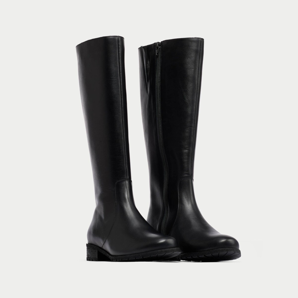 Bella - Black Leather Boots by Calla Shoes.