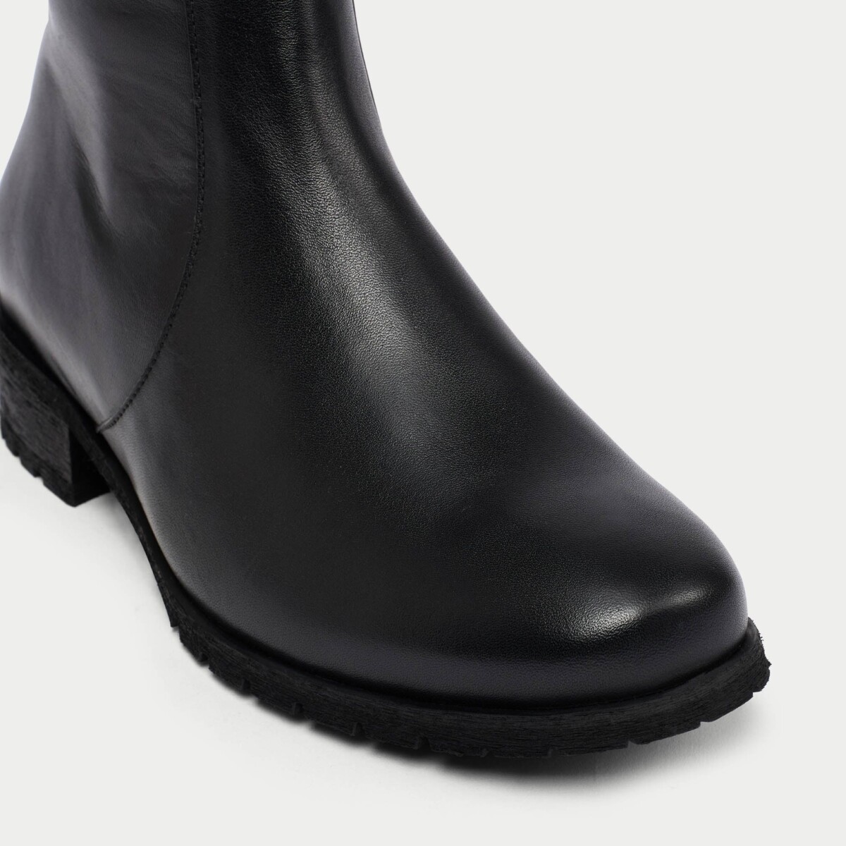 Bella - Black Leather Boots by Calla Shoes.