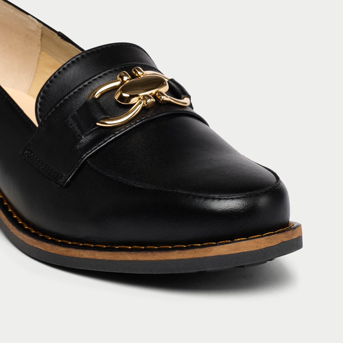 Meredith - Black Leather Loafers by Calla Shoes.