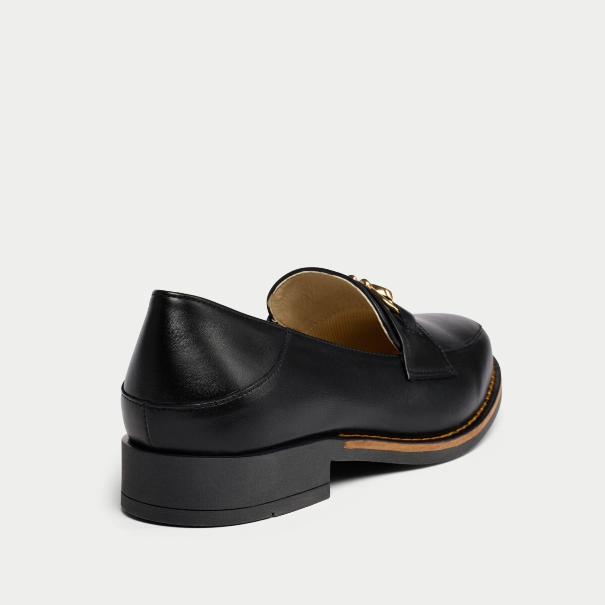 Meredith - Black Leather Loafers by Calla Shoes.