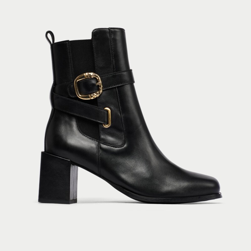 Miriam - Black Leather Boots by Calla Shoes.
