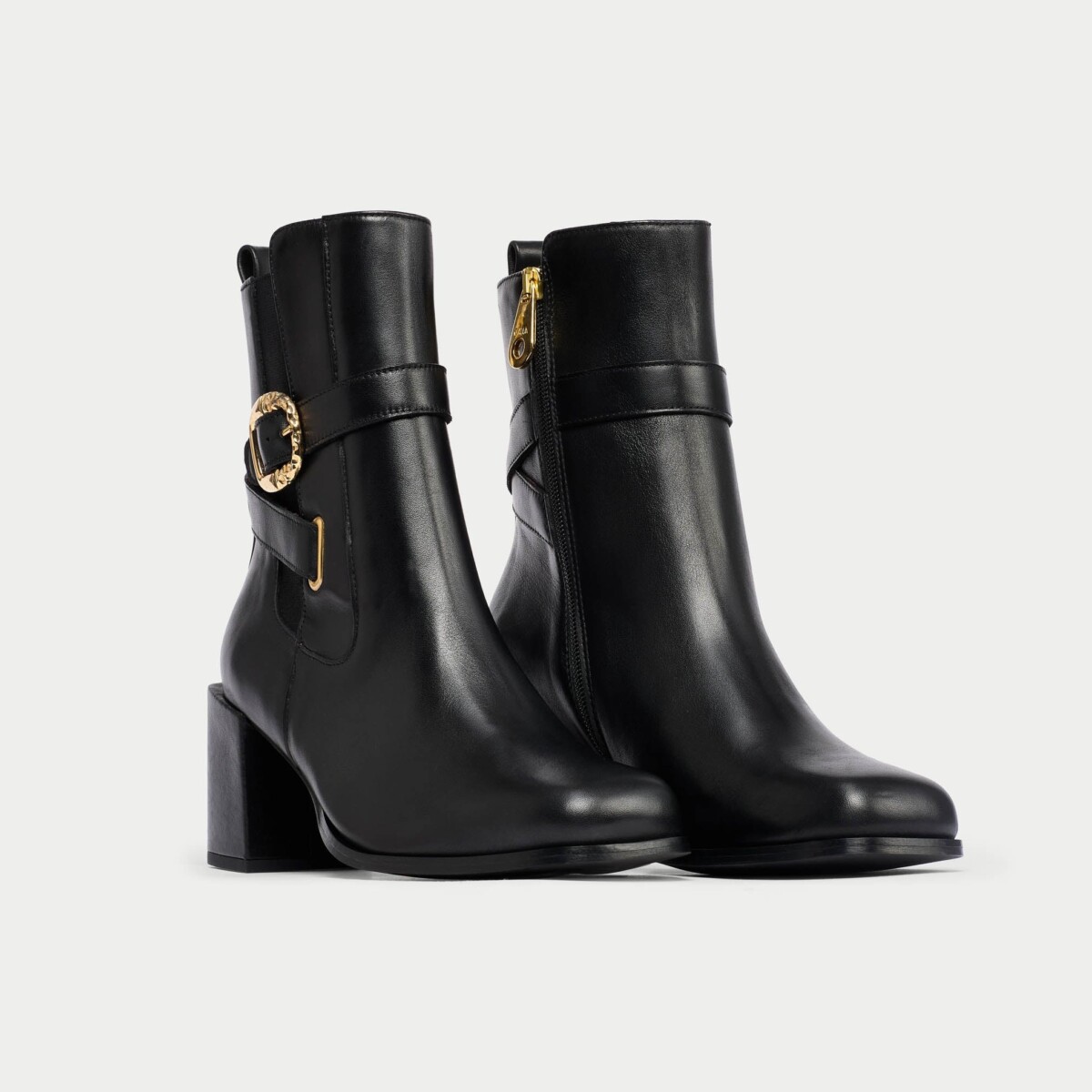 Miriam - Black Leather Boots by Calla Shoes.