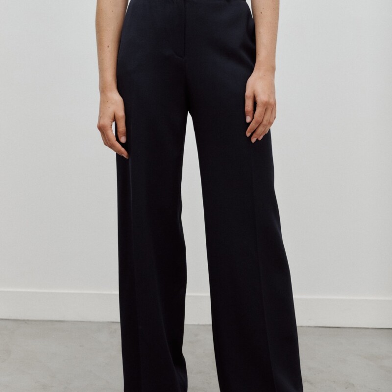 Bianca Midnight Blue Wool Gabardine Pants by Facettes Studio.