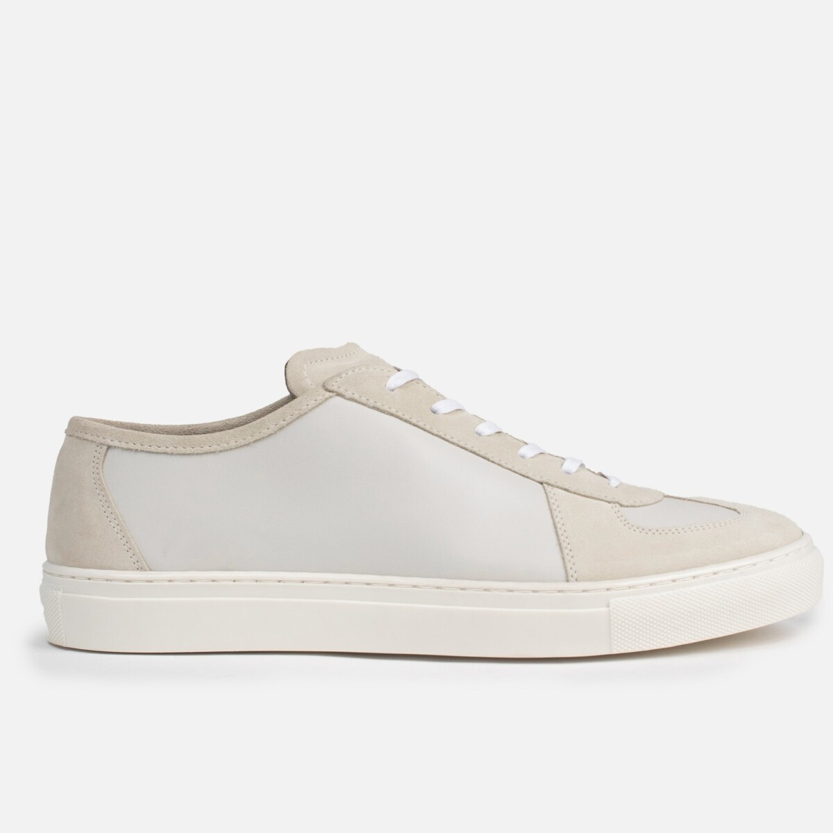 ROMA Sneakers - Calfskin Nappa & Suede Ecru Leather by Goral.