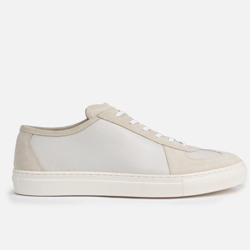 ROMA Sneakers - Calfskin Nappa & Suede Ecru Leather by Goral.