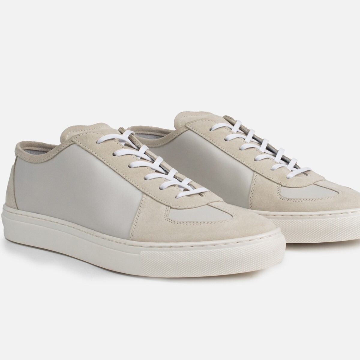 ROMA Sneakers - Calfskin Nappa & Suede Ecru Leather by Goral.