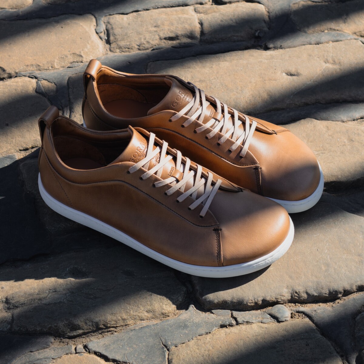 WALKLEY Barefoot Low Top Horween Natural Leather Sneaker by Goral.